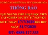 THÔNG BÁO TẠM NGƯNG TIẾP NHẬN CAI NGHIỆN TỰ NGUYỆN