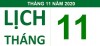 LỊCH THÁNG 11