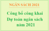 CÔNG BỐ CÔNG KHAI DỰ TOÁN 2021