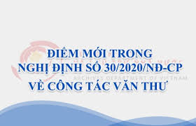 Nghị định 30/2020 về Công tác văn thư