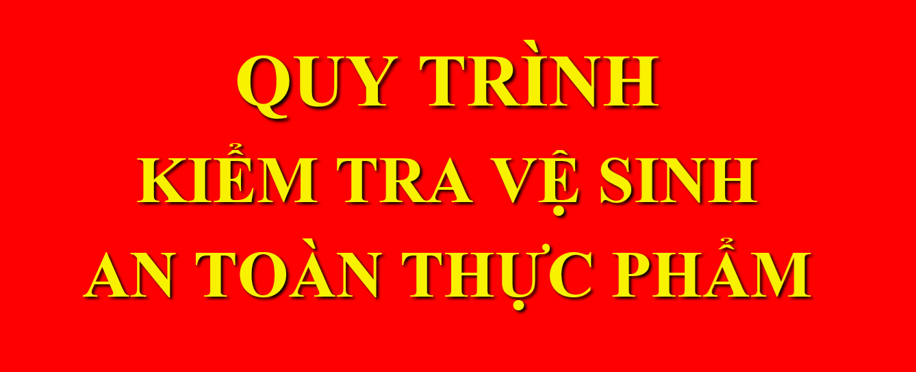 QUY TRÌNH KIỂM TRA VỆ SINH  AN TOÀN THỰC PHẨM