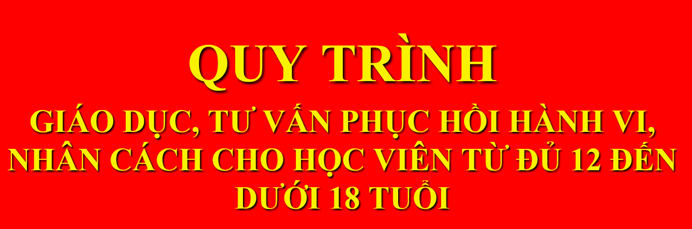 QUY TRÌNH GIÁO DỤC, TƯ VẤN PHỤC HỒI HÀNH VI, NHÂN CÁCH CHO HỌC VIÊN TỪ ĐỦ 12 ĐẾN DƯỚI 18 TUỔI